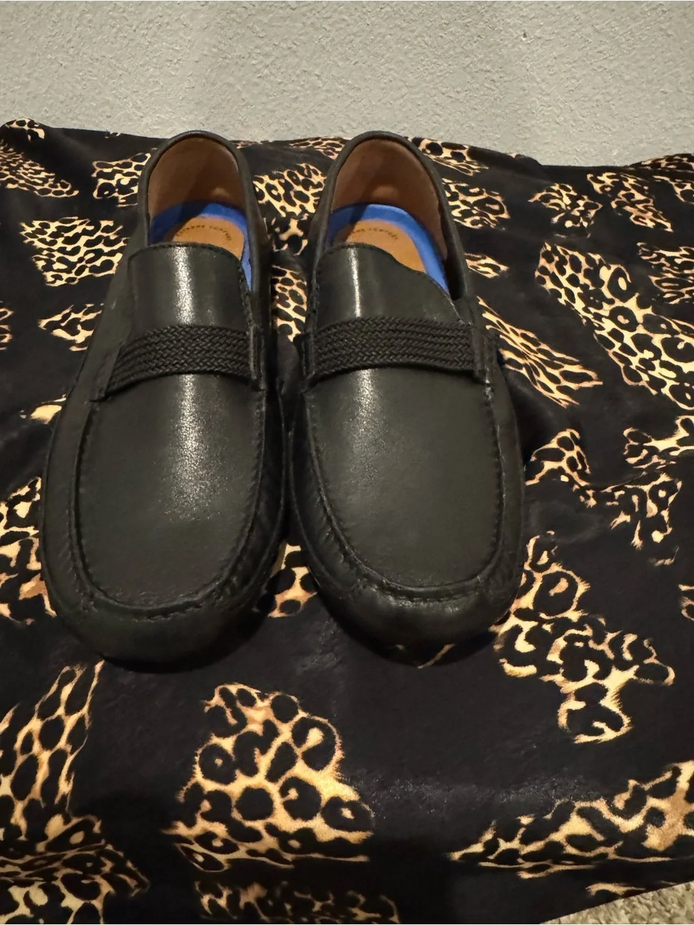 Clarks Collection Mark N Brace Black Leather Loafers Men’s US 12M Extreme Comfor